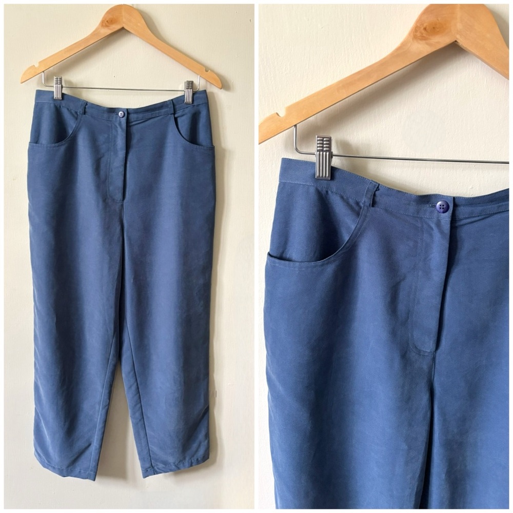 Vintage‎ Susan Bristol High Rise Neutral Blue Casual Trouser Pants